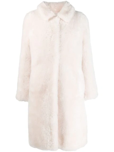 Shop Yves Salomon Meteo Fur-trimmed Wool Coat In White