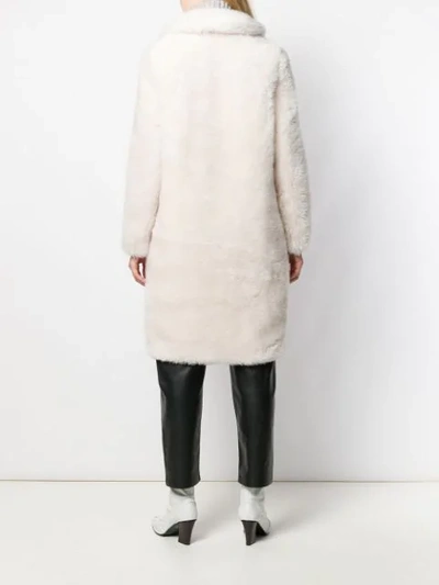 Shop Yves Salomon Meteo Fur-trimmed Wool Coat In White