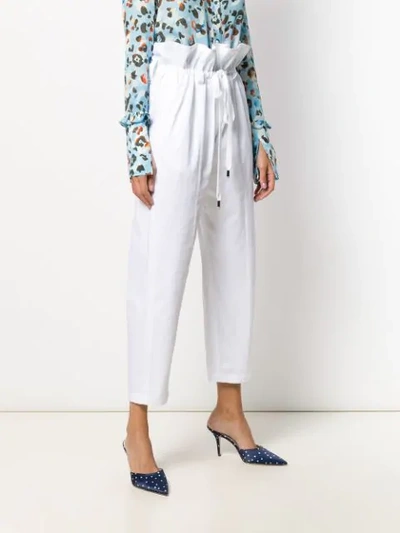 Shop Dolce & Gabbana Paperbag Trousers In White