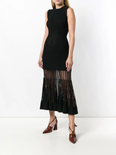 Shop Alexander Mcqueen Sheer Panel Sleeveless Dress In Black