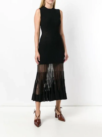 Shop Alexander Mcqueen Sheer Panel Sleeveless Dress In Black