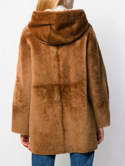 Shop Drome Reversible Faux Fur Coat In Brown