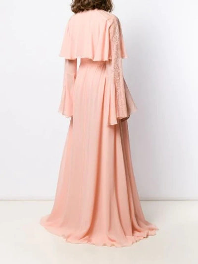Shop Giambattista Valli Lace Detail Evening Dress In Pink