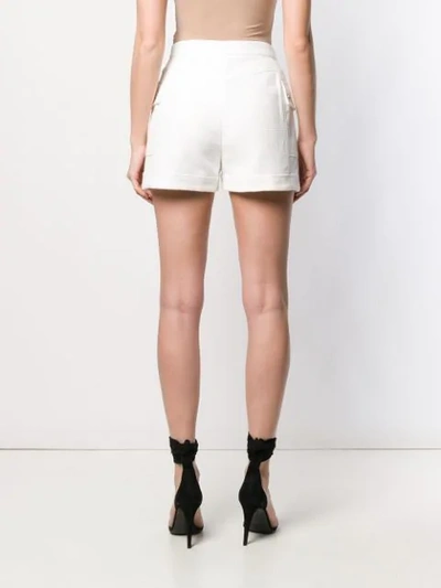 Shop Balmain Double Breasted Shorts In White
