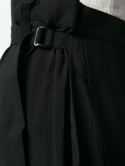 Shop Yohji Yamamoto High Waisted Loose Trousers - Black