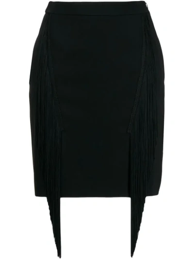 Shop Stella Mccartney Fringed Mini Skirt In Black