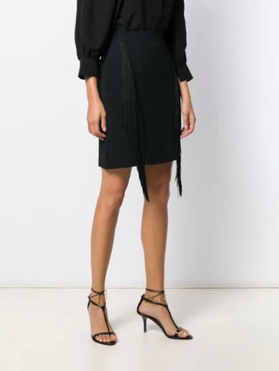 Shop Stella Mccartney Fringed Mini Skirt In Black