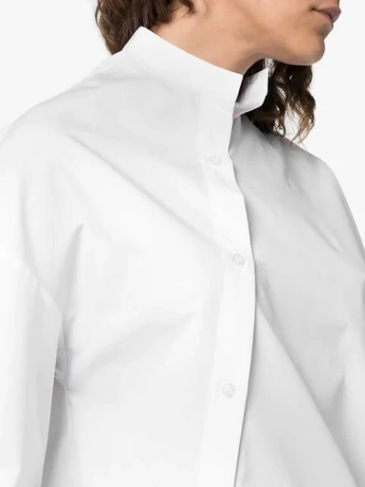 Shop Totême Noma Side Button Fastening Cotton Shirt In White