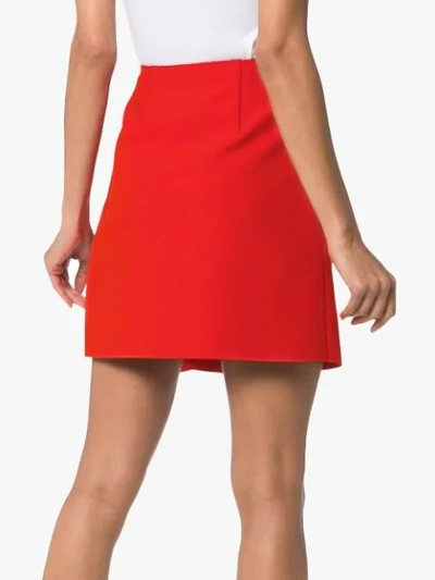 Shop Msgm Frill Trim Mini Skirt - Red