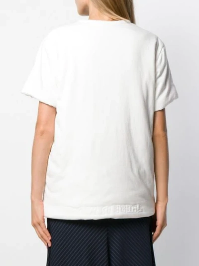 Shop Mm6 Maison Margiela Padded V-neck T-shirt In White