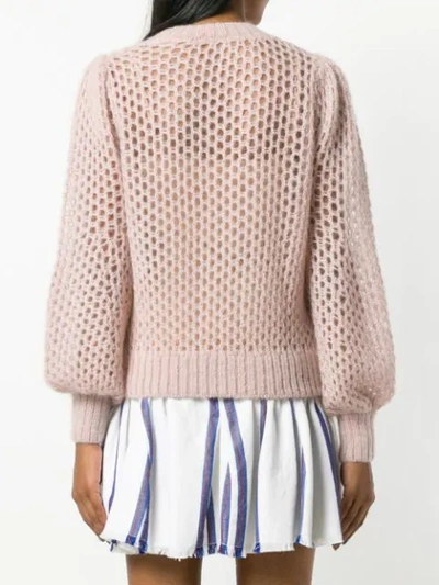 Shop Zimmermann Open Knit Jumper In Pink