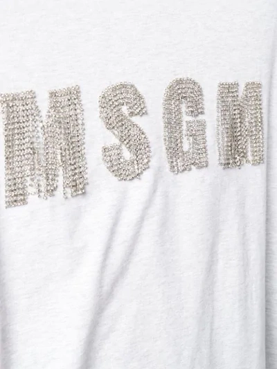 Shop Msgm T-shirt Mit Logo-print In Grey