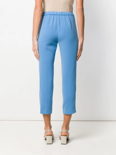 Shop Theory Creased Cropped Trousers In Blue