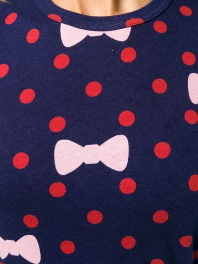 Shop Comme Des Garcons Girl Polka Dot Bow Print Sweater In Blue
