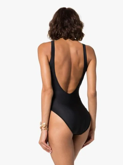 Shop Versace Medusa Print Swimsuit In Black