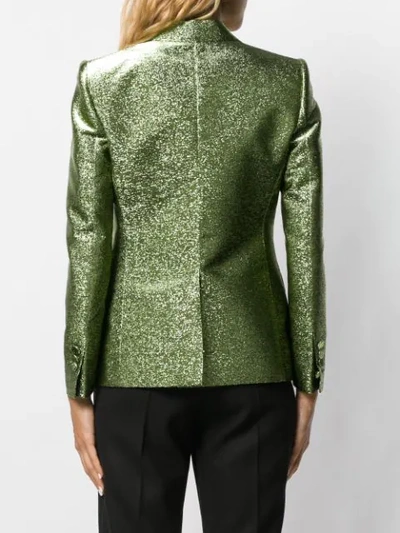 Shop Dsquared2 Fitted Metallic Blazer In Green