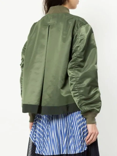 Shop Sacai Bomberjacke Mit Reissverschluss In Green