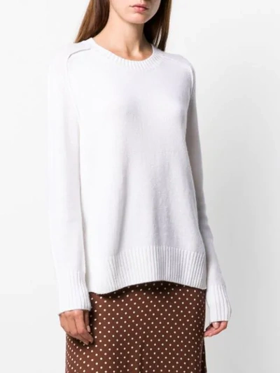 Shop Allude Crew-neck Cashmere Sweater In 40 White