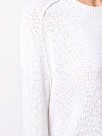 Shop Allude Crew-neck Cashmere Sweater In 40 White