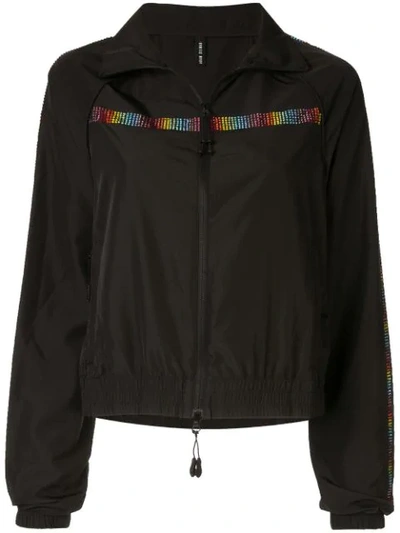 Shop Adam Selman Sport Rainbow Stripe Track Jacket In Rnbow Blk