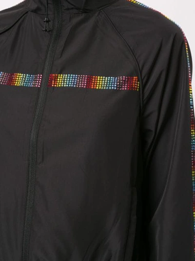 Shop Adam Selman Sport Rainbow Stripe Track Jacket In Rnbow Blk