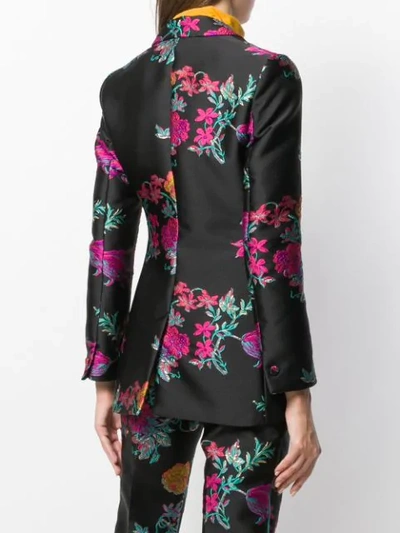 Shop Etro Blazer Mit Blumenstickerei In 0001  Black Multi