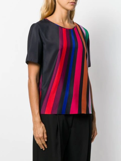 Shop Ps By Paul Smith Slanted Stripe T-shirt In Black