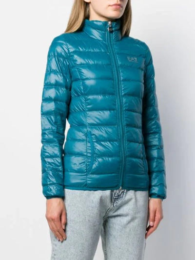 Shop Ea7 Quilted Jacket In Blue