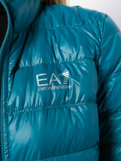 Shop Ea7 Quilted Jacket In Blue