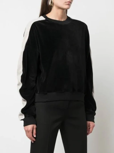 Shop Haider Ackermann Textured Side Stripe Sweatshirt In Black