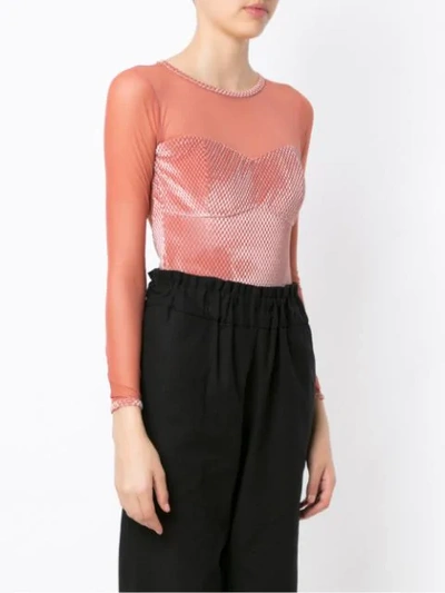 Shop Lilly Sarti Tulle Bodysuit - Pink
