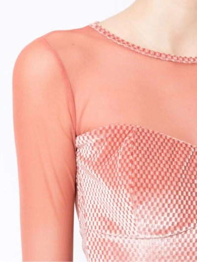 Shop Lilly Sarti Tulle Bodysuit - Pink
