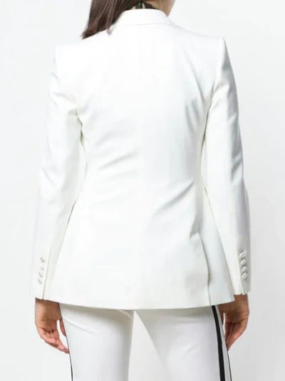 Shop Dolce & Gabbana Fitted Wool-blend Blazer In White