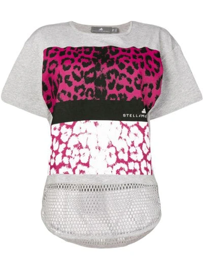 Shop Adidas By Stella Mccartney Leopard Tee - Grey