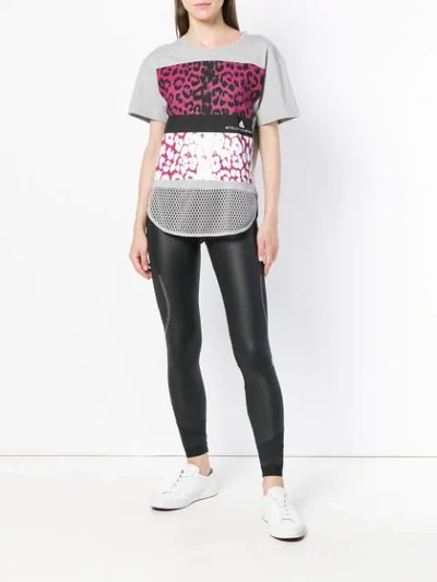 Shop Adidas By Stella Mccartney Leopard Tee - Grey