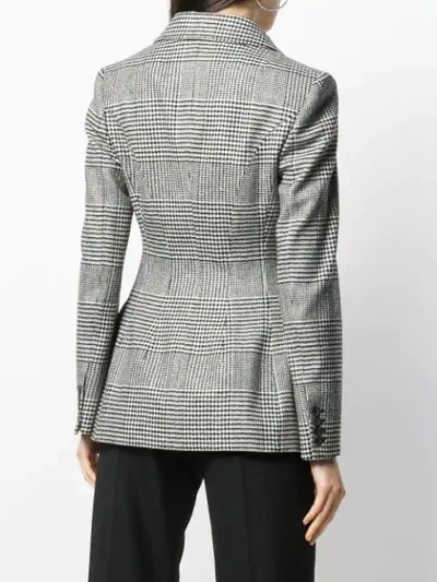 Shop Ermanno Scervino Houndstooth Check Pattern Blazer In G3500 White/black