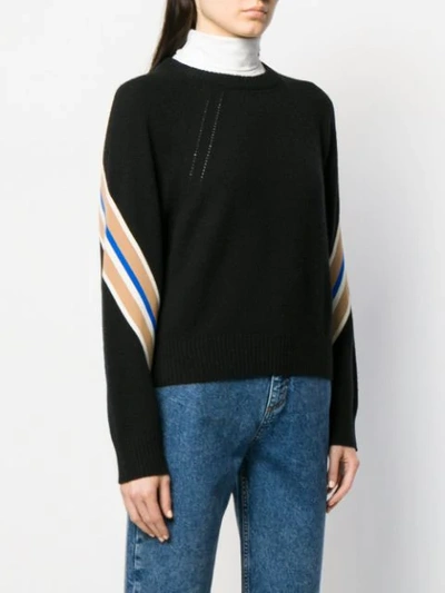 Shop Sandro Manuel Contrasting Sleeves Sweater In Noir