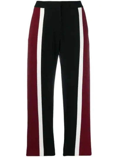 Shop Kenzo Striped Tailored Trousers In Black