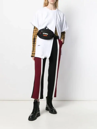 Kenzo Striped Tailored Trousers In Black