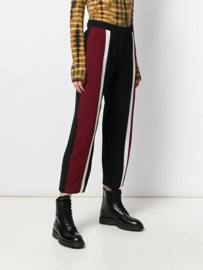 Shop Kenzo Striped Tailored Trousers In Black