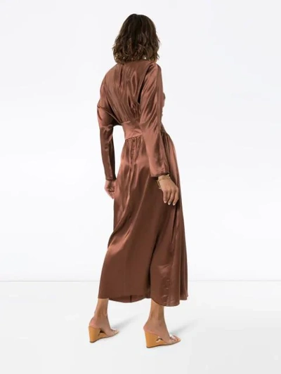 Shop Deitas Hermine Ruched Detail Dress In Brown