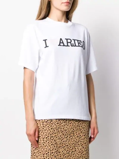 Shop Aries Printed Logo T-shirt In White