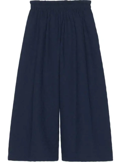 Shop Gucci Quilted Culotte Trousers In Blue