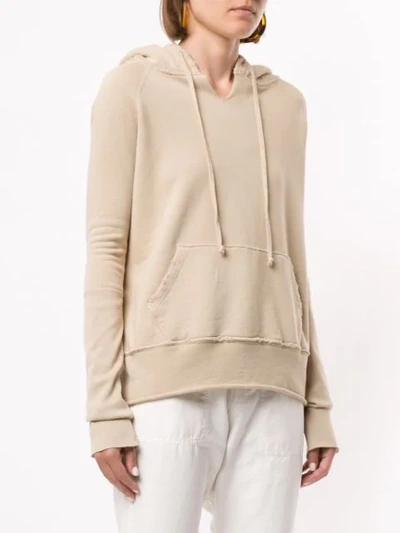 Shop Nili Lotan Distressed Relaxed-fit Hoodie In Neutrals