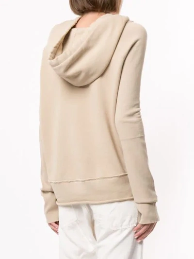 Shop Nili Lotan Distressed Relaxed-fit Hoodie In Neutrals
