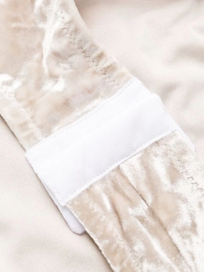 Shop Off-white Stretch Velvet Bodysuit In Neutrals