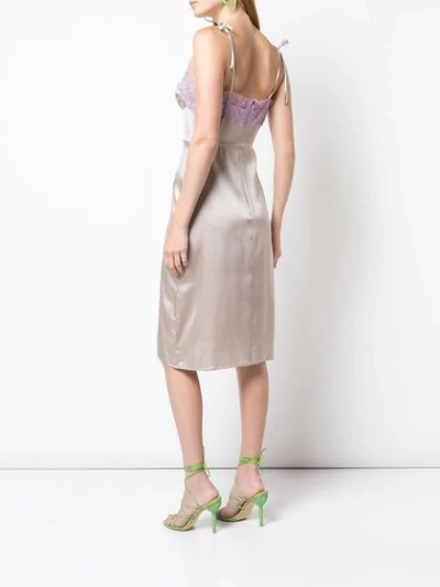 CYNTHIA ROWLEY KAT LACE TRIM SLIP DRESS - 灰色