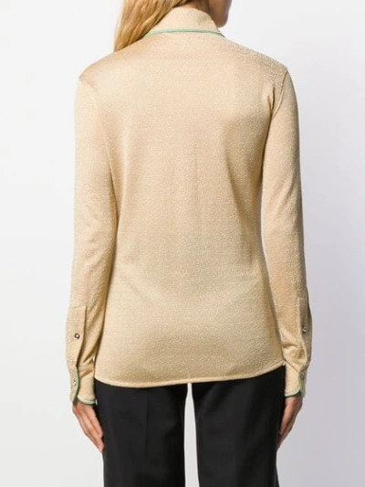 Shop Acne Studios Fluid Lurex Shirt In Gold