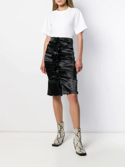 Shop Acne Studios Uneven Horizontal Side Pleats Skirt In Black