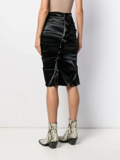 Shop Acne Studios Uneven Horizontal Side Pleats Skirt In Black